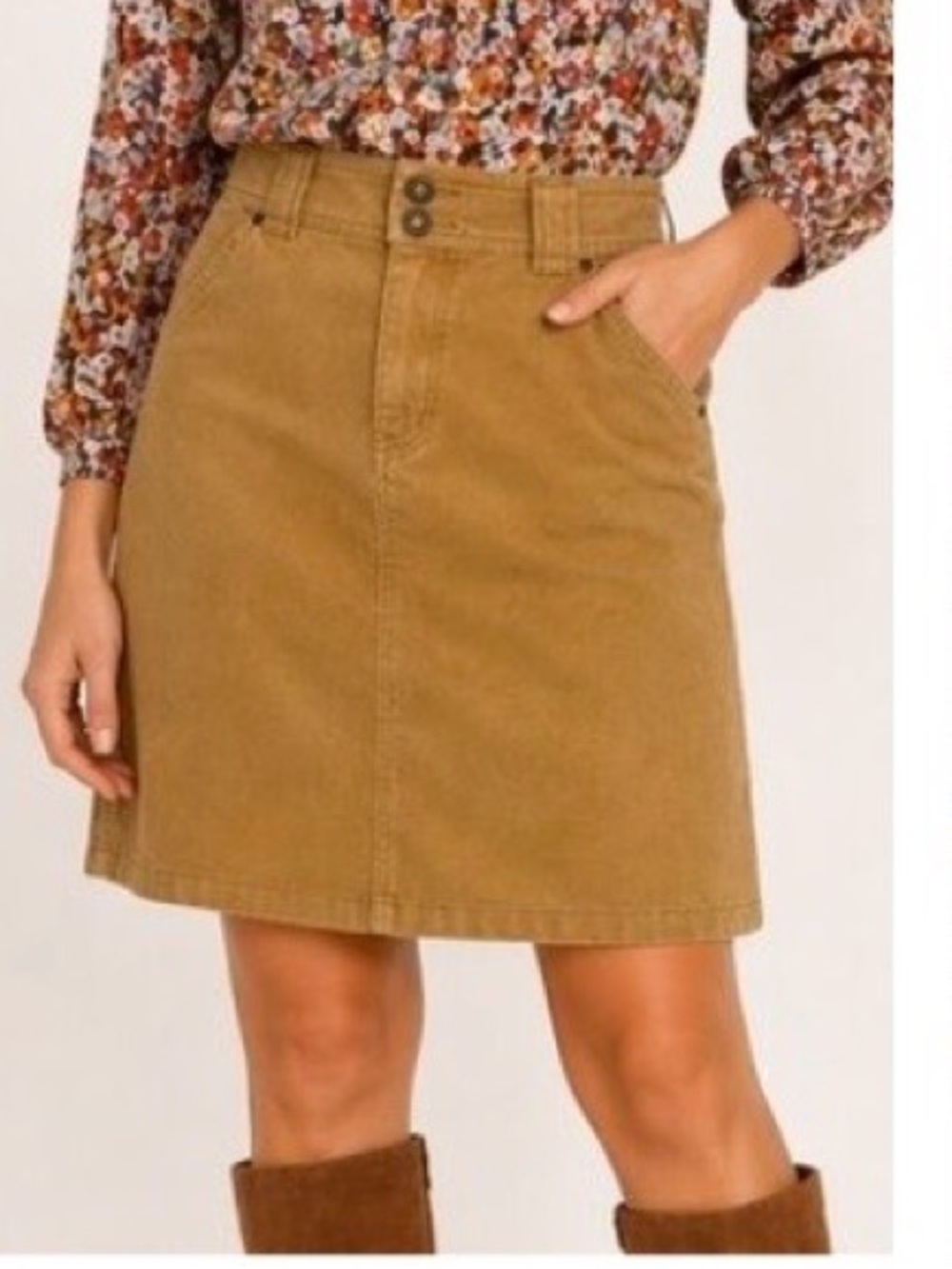GAP Tan Cord Mini Skirt with Front Pockets Size 10